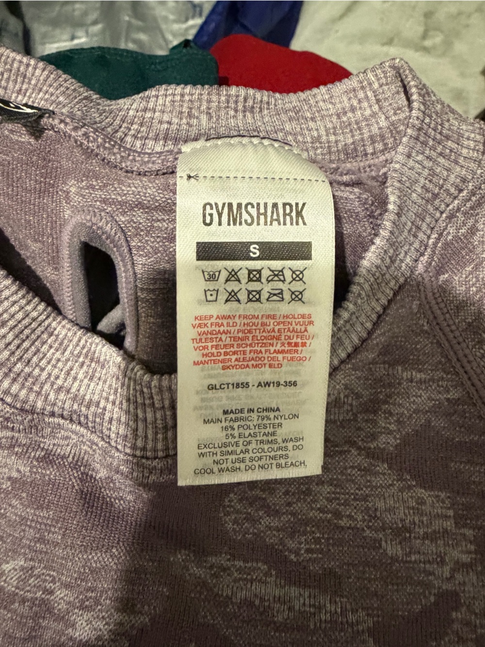 Gymshark Women's Lavender Ribbed Long sleeve Compression Shirt